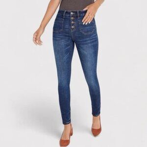 Judy Blue Skinny Fit High Waist Jeans Womens Size 18W Button Fly Dark Wash Denim